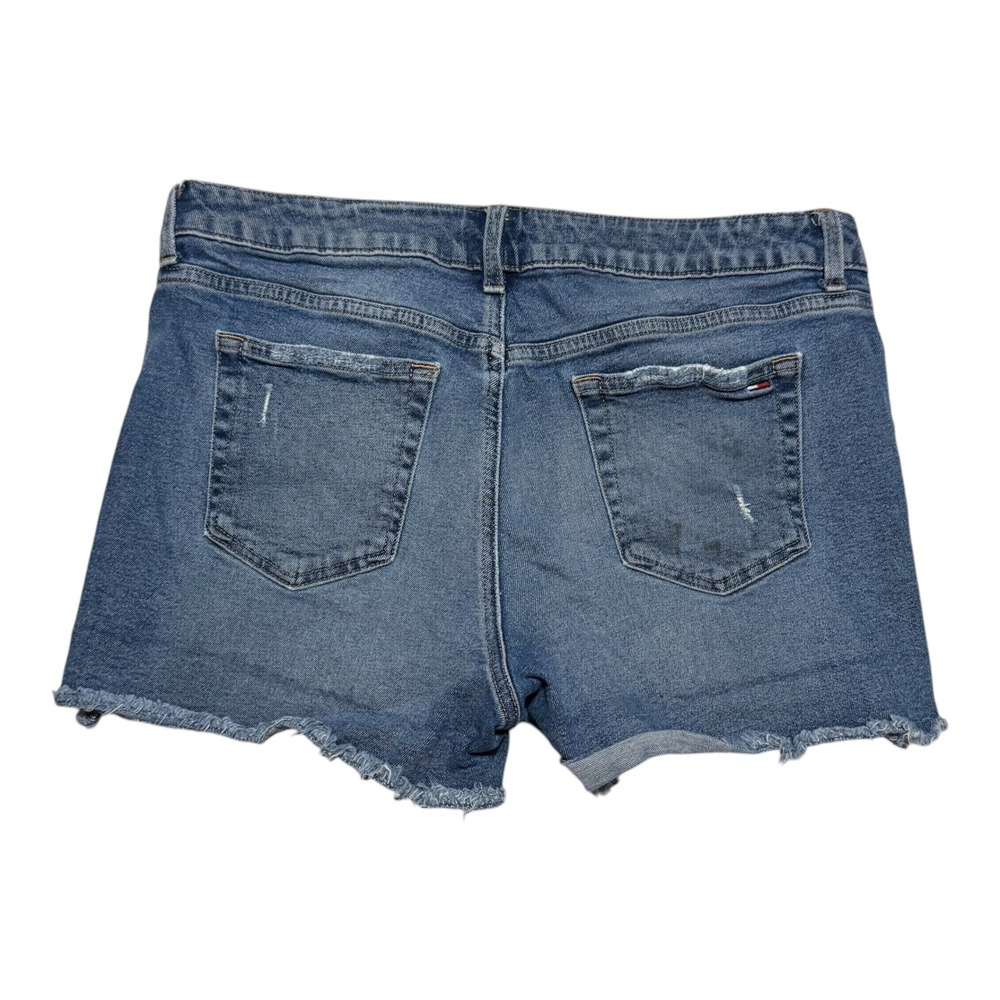 Tommy Hilfiger Cotton Blend Medium Wash Cut Off Shorts Women 10 (34" Waist) FLAW